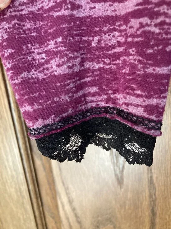 Purple Long-Sleeved BKE Top, Semi-Sheer for Layering - Picture 3 of 6